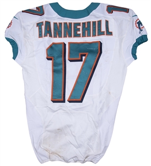 2012 Ryan Tannehill Game Used Miami Dolphins White Jersey Photo Matched To 12/23/2012 (NFL-PSA/DNA, Dolphins COA & Resolution Photomatching)